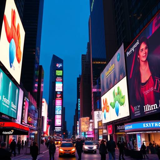 Times Square in New York City at night