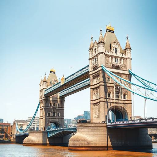 Tower Bridge in London during a sunny day